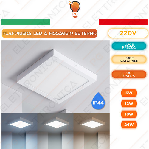 Plafoniera led quadrata