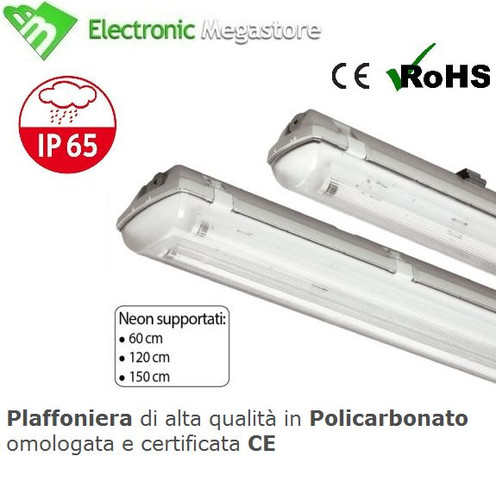Plafoniera stagna neon ip65 - neon,
