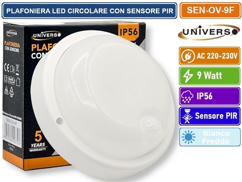 Plafoniera led dome - led, 9w