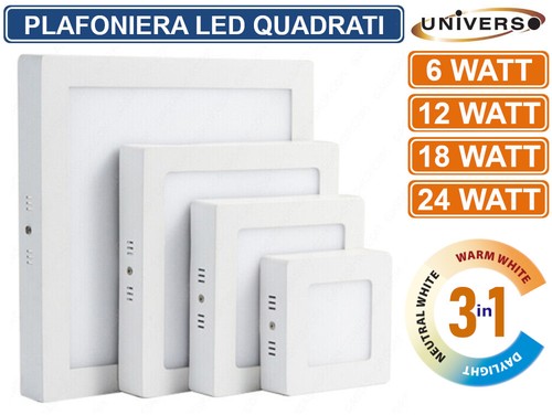 Plafoniera led quadrata - plafoniera, 12w
